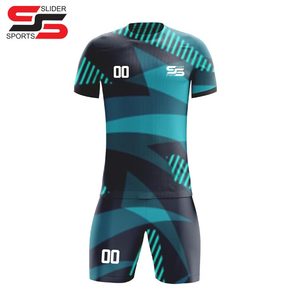 Maillot de football personnalisé sublimé 100% maillots de football imprimés en polyester uniformes de football verts et blancs pour ensembles d'équipe - Product Image 3