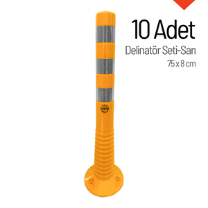 Delimitador de Tráfico Flexible Amarillo de 75 x 8 cm, 10 Piezas, Barreras de Tráfico - Product Image 5