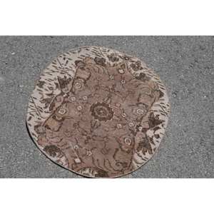 Haute qualité 2.6 X 2.7ft laine tapis moderne Patchwork Design pour adolescent chambre salon Latex soutenu marron Beige Rectangle - Product Image 2