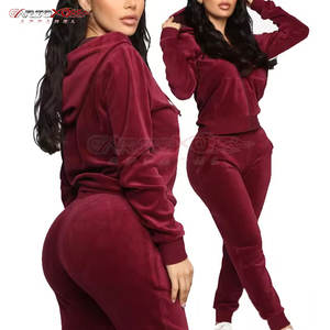 ชุดวอร์มผ้ากำมะหยี่สำหรับผู้หญิงแฟชั่นผ้าผูกคอและกางเกงวิ่งจ็อกกิงเอวยางยืดชุดวอร์มผ้ากำมะหยี่สำหรับผู้หญิงทันสมัย - Product Image 2