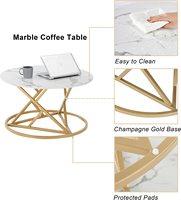 Ensemble table basse moderne et luxueuse avec dessus en marbre Mobilier unique pour la maison avec tables d'appoint extensibles de haute qualité
