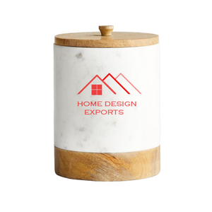 Boîte à épices décorative en marbre de forme cylindrique avec couvercle pour le stockage des aliments et des épices, organisateur de cuisine - Product Image 1