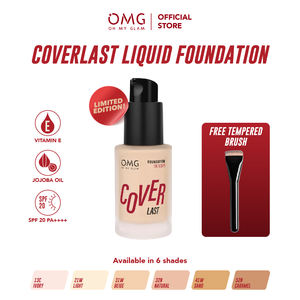 Fond de teint liquide OMG Oh My Glam Coverlast 32 N Naturel 25 ml, certifié Halal, formule vegan, résistant à l'eau, marque privée OEM/ODM - Product Image 2