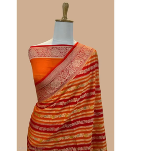 ผ้าซิฟฟอนแบนาราซีคุณภาพพรีเมียม งานปักดิ้นแบบดั้งเดิม พร้อมผ้าคลุมไหล่แบบไม่เย็บติด สำหรับงานปาร์ตี้ แห้งเร็ว ป้องกันแสงแดด - Product Image 6