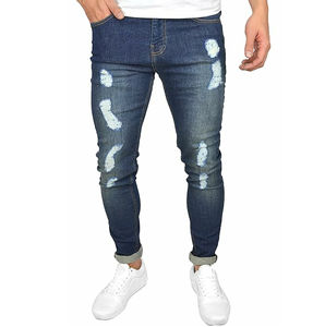 Ropa de calle personalizada para hombre, pantalones vaqueros desgastados, Pantalones vaqueros de Color sólido para hombre, precio al por mayor, pantalones vaqueros lavados y personalización - Product Image 5