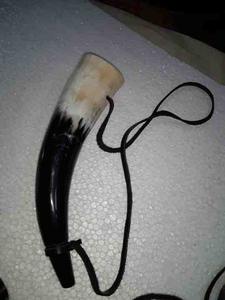 Lance d'Odin sculptée à la main et polie véritable corne de buffle soufflée par Ox avec bracelet en cuir Style animal Technique brute - Product Image 6