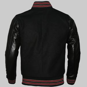 Chaquetas Varsity de Invierno para Hombre, Color Negro Personalizado, Nuevas, de Lona, Impermeables, Resistentes al Viento, Transpirables, Reversibles, 100% Lana, Estilo Vintage - Product Image 2