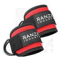 Sangles de cheville professionnelles en néoprène avec résistance, antidérapantes, réglables, avec attache porte-clés pour haltérophilie et powerlifting