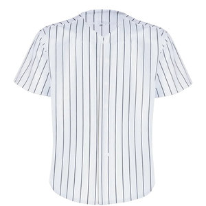 Vente en gros de chemises de baseball à col en V, sublimation, unies, vierges, pour adultes, boutons, uniforme de baseball, séchage rapide, maillot de baseball, logo brodé personnalisé - Product Image 1