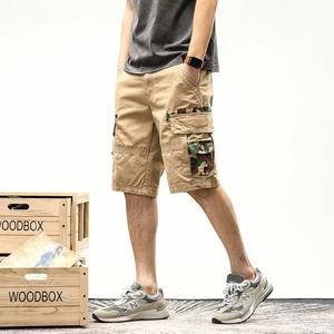Shorts Cargo Décontractés en Toile 100% Coton pour Hommes, Taille Mi-Haute Confortable, Respirants, Imprimés par Transfert Thermique, avec Cordon de Serrage - Prix de Gros - Product Image 1