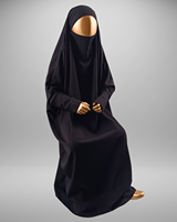 Robe Jilbab Abaya pour femmes et enfants musulmans, en laine pêche, longueur ras du sol, écologique, respirante, lavable, modeste, simple, pour soirée/formelle