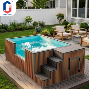 UV Protected Small Fiberglass Prefabricated Corner Combo Pool For Home Garden Outdoor Above Ground Container Pool - Product Image 5