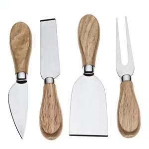 Cheese Set with <b>Knife</b> Slicer and Fork with Wooden Handle Cheese Tools Kitchen <b>Knives</b> Set - Product Image 1