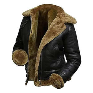 Chaqueta Bomber de Piel de Oveja Genuina para Hombre, Estilo Aviador, Cuello Alto, Personalizable, Cálida para Invierno - Product Image 6