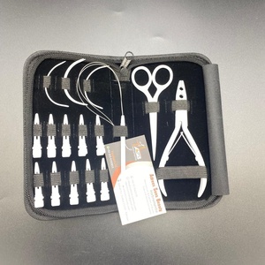 Kit de pinces d'extension de cheveux en acier inoxydable de qualité chirurgicale avec logo personnalisé en gros blanc mat avec pinces à ciseaux boucle de perles - Product Image 4