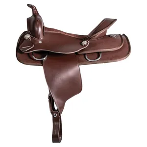 NOUVEAU Vente en gros de selles de cheval en cuir suédé Selle Western Wade marron de créateur personnalisée disponible en tailles service OEM