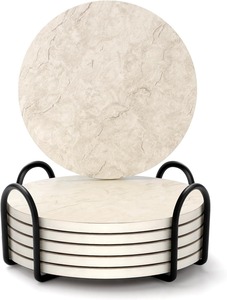 Juego de posavasos cuadrados de mármol de estilo clásico 4-Stonecrafts International para uso en restaurante doméstico-Precio al por mayor disponible - Product Image 2