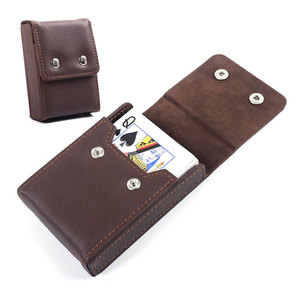 Étui de luxe promotionnel pour jeu de poker, 2 compartiments, en cuir véritable, sac à cartes de poker, logo personnalisé, étui à cartes imperméable - Product Image 6