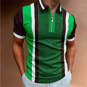 Wholesale High Quality Unisex Breathable Knit Polo <b>Shirts</b> Polyester Cotton Sublimated Custom <b>Zip</b> Up Polo <b>Shirts</b> - Product Image 3