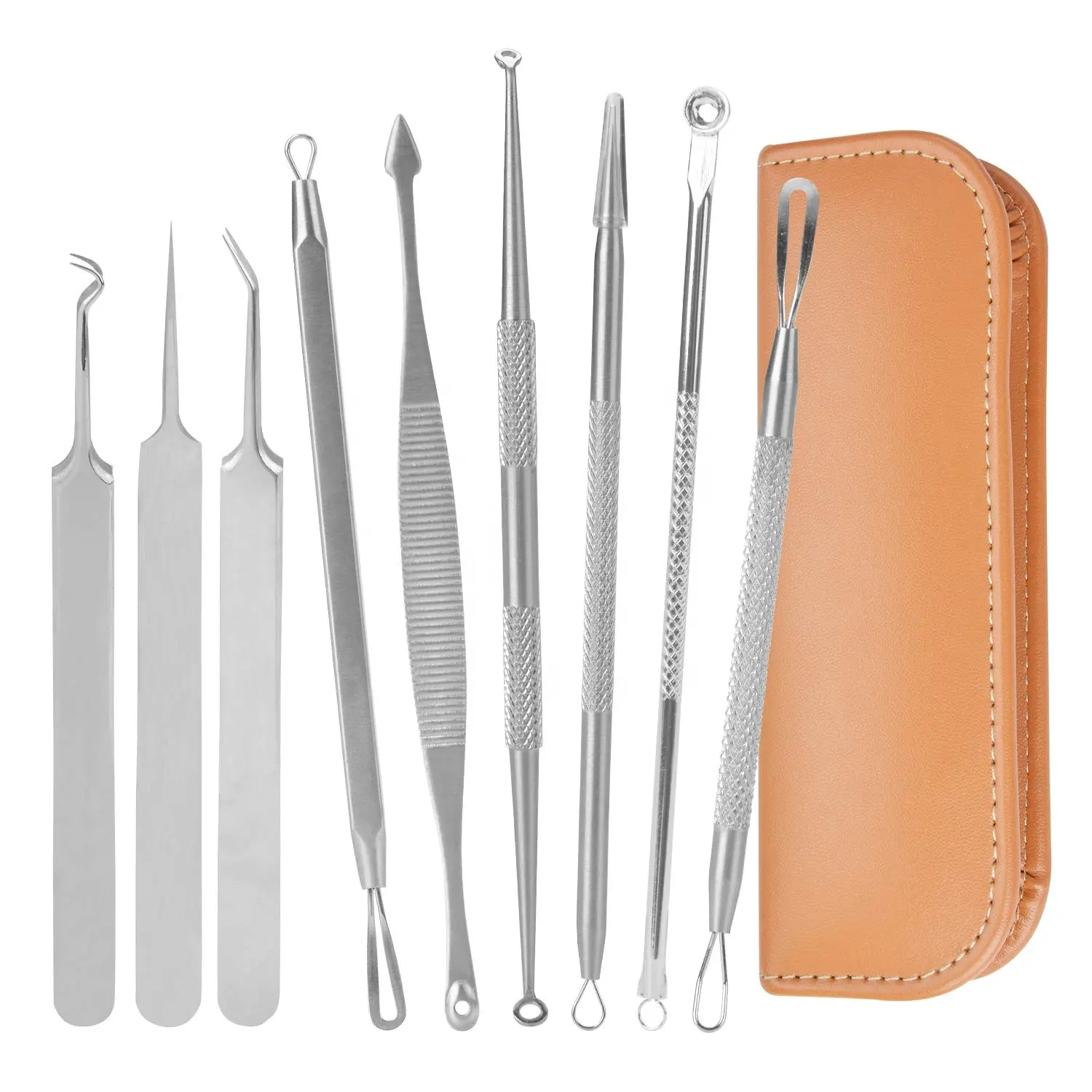 Blackhead Remover Pimple Comedone Extractor Tool Kit Stainless Manual Treatment For Acne Blemish Whitehead Popping Zit Removing