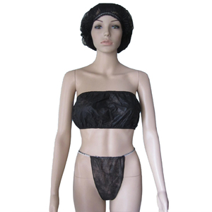 High Quality Women <b>Disposable</b> Bra Non Woven Massage Bra & Brief Sets Spa <b>Panties</b> Underwear Wholesale Supplier - Product Image 4