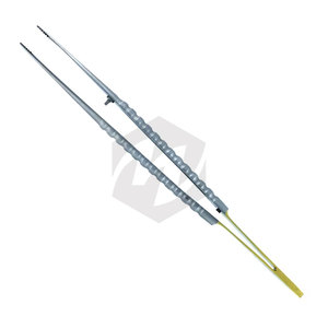 Half Gold Dental Tweezers Made of Stainless Steel Surgical Straight Serrated Beak Point with <b>Sand</b> Finish for Precision Dental - Product Image 1