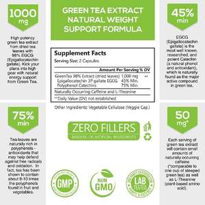 Gratis Groene Thee Extract 98% Gestandaardiseerde <span class=keywords><strong>Egcg</strong></span> Voor Gezond Gewicht Ondersteuning Gezonde Hart Stofwisseling & Energie Met Polyfenolen - Product Image 5