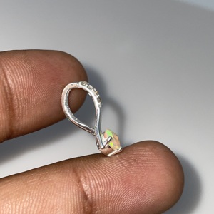 Pendentif en zircon éthiopien, alliage plaqué argent, fait à la main, bijoux vintage, certifié par un tiers, breloques de fête chrétienne - Product Image 3