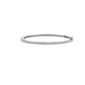 Bracelet jonc traditionnel Lucy en diamant taillé rond pour femme Style unique - Product Image 2
