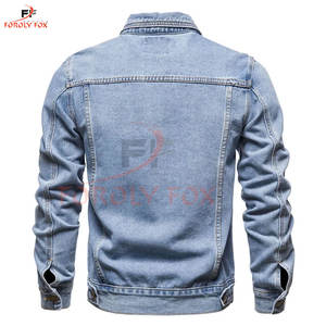 Chaqueta vaquera elegante para hombre, ropa informal OEM, venta al por mayor, chaqueta vaquera de algodón de alta calidad para hombre, chaqueta vaquera personalizada para hombre a la venta - Product Image 2
