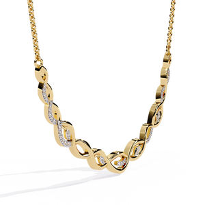 สร้อยคอเพชรทองคำ 18K เพาะเลี้ยงในห้องปฏิบัติการสำหรับสุภาพสตรี เครื่องประดับสวยงาม - Product Image 1