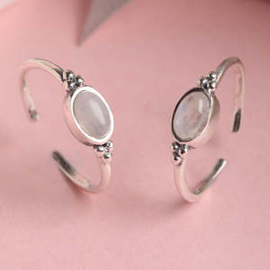 Anillos de Plata de Ley 925 CLARA para los Dedos de los Pies, Par para Compromiso y Boda con Diamantes y Circonitas, con Oro como Material Principal - Product Image 2