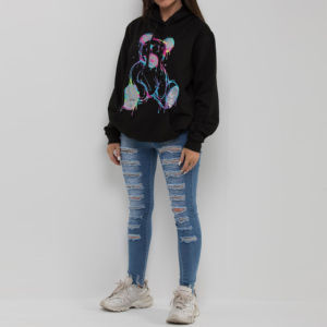 Custom <b>Sublimation</b> Printing Logo Casual Plain Blank Soft Loose Unisex Solid Cotton Fleece French Terry Women Oversized <b>Hoodie</b> - Product Image 4