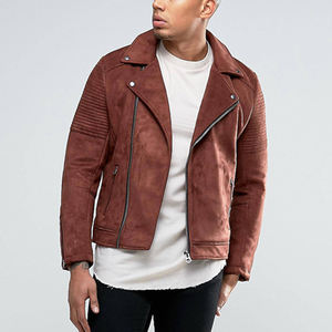 Chaqueta de calle de cuero de ante delgada para hombre más vendida para invierno diseño personalizado cuello alto piel de vaca Color sólido Plus - Product Image 6