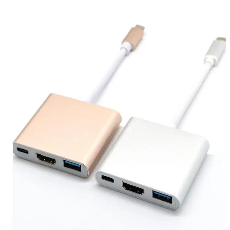 3 in 1 Mini Adapter Digital AV 4K 1080P Typ C USB C Konvertierungs kabel USB 3.1 zu HD-MI Konvertierungs kabel