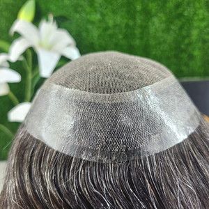 Australie dentelle cheveux Patch pour hommes 100% cheveux humains pleine tête toupet facile à porter hommes perte de cheveux Solution avec colle/ruban adhésif - Product Image 2