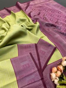 Tela de lino de saris de Bangladesh vibrante de diseñador exclusivo inspirada en la cultura y la tradición de Bangladesh para ocasiones de fiesta - Product Image 2