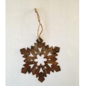 <b>Snowflake</b> Design Wrought Iron Christmas Hanging Ornament Rustic Finished Christmas Tree Holiday <b>Decoration</b> - Product Image 1