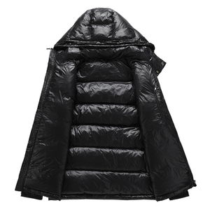 Veste d'hiver chaude pour homme, veste matelassée à manches longues, épaisse, de luxe, à fermeture éclair, grande taille, pour l'extérieur - Product Image 3