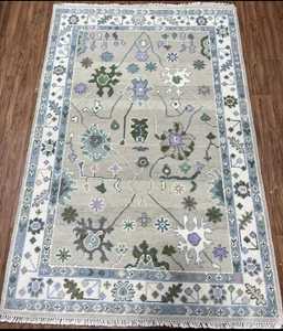 9 'x16 Chrome Soft Wool Anudado a mano Oushak Alfombras y juegos de área flexibles Tamaño y color personalizables - Product Image 1