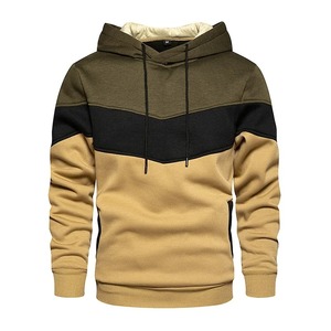 2025 hommes décontracté ample polaire à capuche chaud Streetwear imprimé motif en gros épais confortable hommes Patchwork sweat - Product Image 1