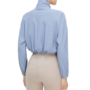 Veste de sport active pour femme personnalisée, à manches longues, à séchage rapide, respirante, avec fermeture éclair, pour le yoga, vêtements de sport actifs, polyester/coton - Product Image 6