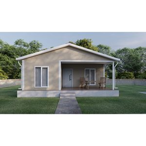 Moderna Terraza Prefabricada de Una Planta con Techo Triangular, Vidrio Templado, Diseño Minimalista, Fácil Instalación, Color Gris-Blanco, Placa de Acero - Product Image 2