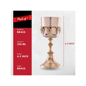 Premium Silver-Plated Brass <b>Goblet</b> | Golden Finish Decorative Chalice | Elegant Home Decor & Festive Gifting Tableware Set - Product Image 3