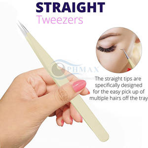 Pinzas de pestañas recubiertas de Color antideslizantes duraderas para técnicos de pestañas de salón pinzas de pestañas recubiertas de Color de grado profesional - Product Image 6