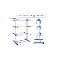 Giá phơi quần áo bằng kim loại có thể gập lại nhiều lớp với giá treo quần áo có thể điều chỉnh tiết kiệm không gian trong nhà ngoài trời - Product Image 1
