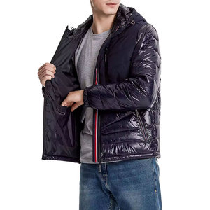 เสื้อแจ็คเก็ตพัฟเฟอร์ผู้ชายแบบมีฮู้ด ผ้าแคนวาสระบายอากาศได้ดี คอตั้ง กันน้ำ ใส่ได้สองด้าน สไตล์ไฮสตรีท ขายดี - Product Image 5