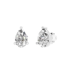 Exquisitos Pendientes de Diamante Cultivado en Laboratorio de Platino 950, Corte Pera, Certificados por IGI, Diseño de Joyería Fina, Elaborados con Brillo, Regalo Ideal - Product Image 2