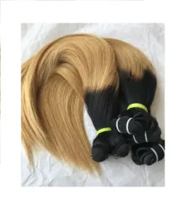Raw Malaysian Peruvian 1B/27 Coloured Straight Silky Shine at Wholesale Price 18 Inch Length Single Donner Women Hair Extension