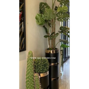 Juego de 2 jardineras de flores redondas de Metal con estilo para interiores, suministros de jardineras decorativas clásicas para el hogar y el jardín - Product Image 5